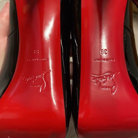 Louboutin Black Patent Very Prive Pumps Heels - 38 - Picture 8 of 12